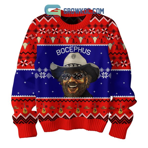 Hank Williams Jr. Bocephus Family Tradition Christmas Ugly Sweater