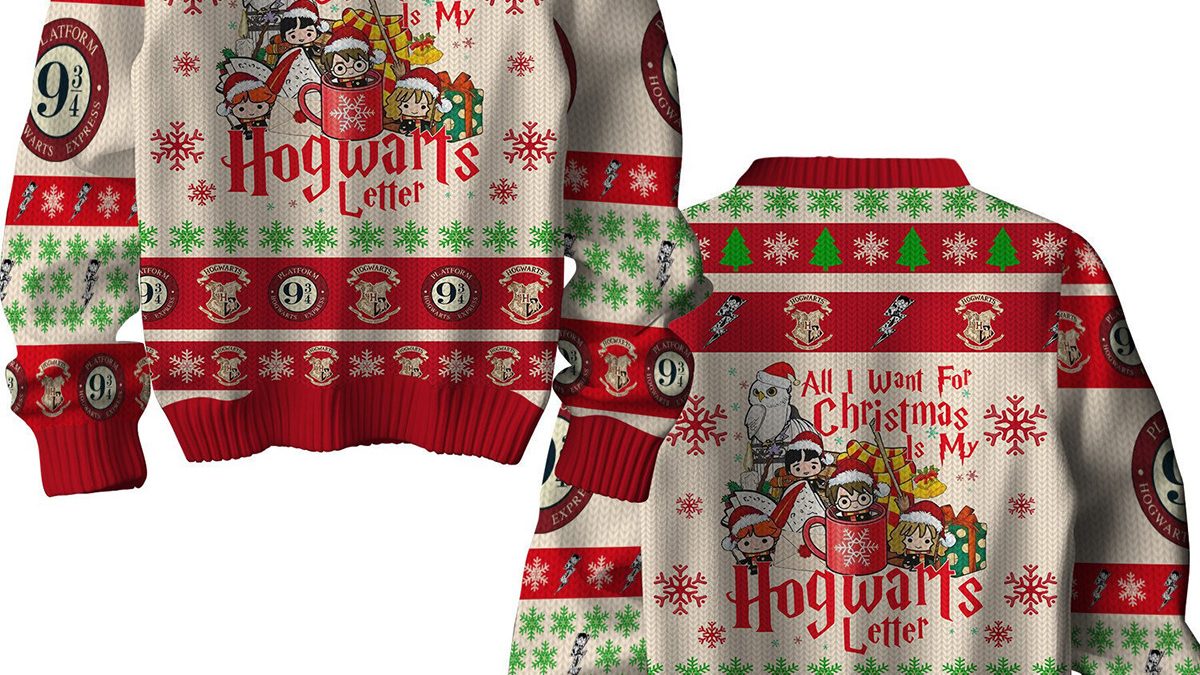 Harry Potter Hogwarts Letter Is All I Need Christmas Ugly Sweater Growkoc