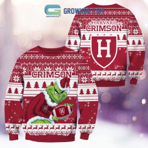 Harvard Crimson Grinch NCAA Christmas Ugly Sweater