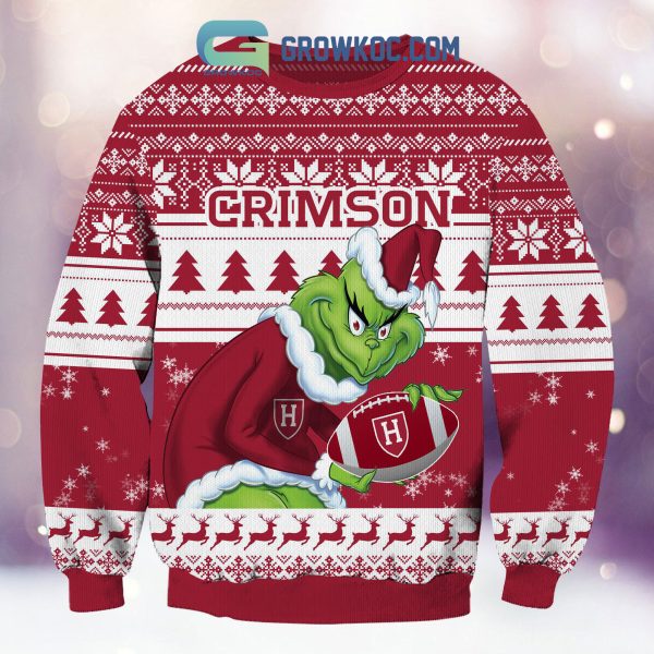 Harvard Crimson Grinch NCAA Christmas Ugly Sweater