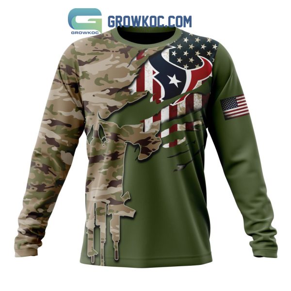 Houston Texans Personalized Veterans Camo Hoodie Shirt