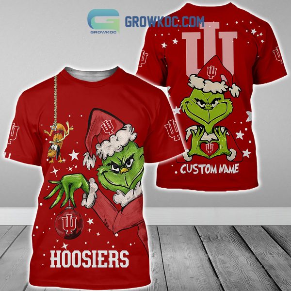 Indiana Hoosiers Grinch Christmas Personalized NCAA Hoodie Shirts