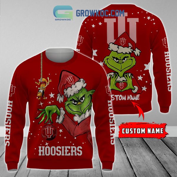 Indiana Hoosiers Grinch Christmas Personalized NCAA Hoodie Shirts