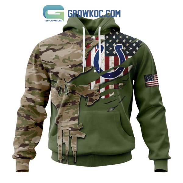 Indianapolis Colts Personalized Veterans Camo Hoodie Shirt