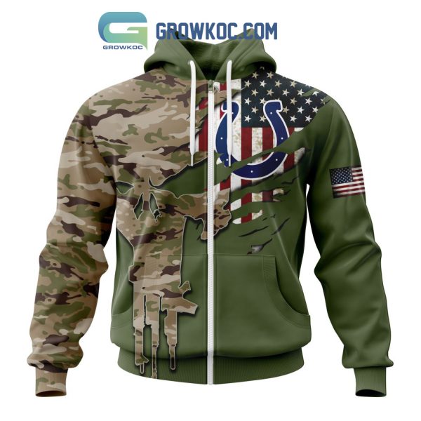 Indianapolis Colts Personalized Veterans Camo Hoodie Shirt
