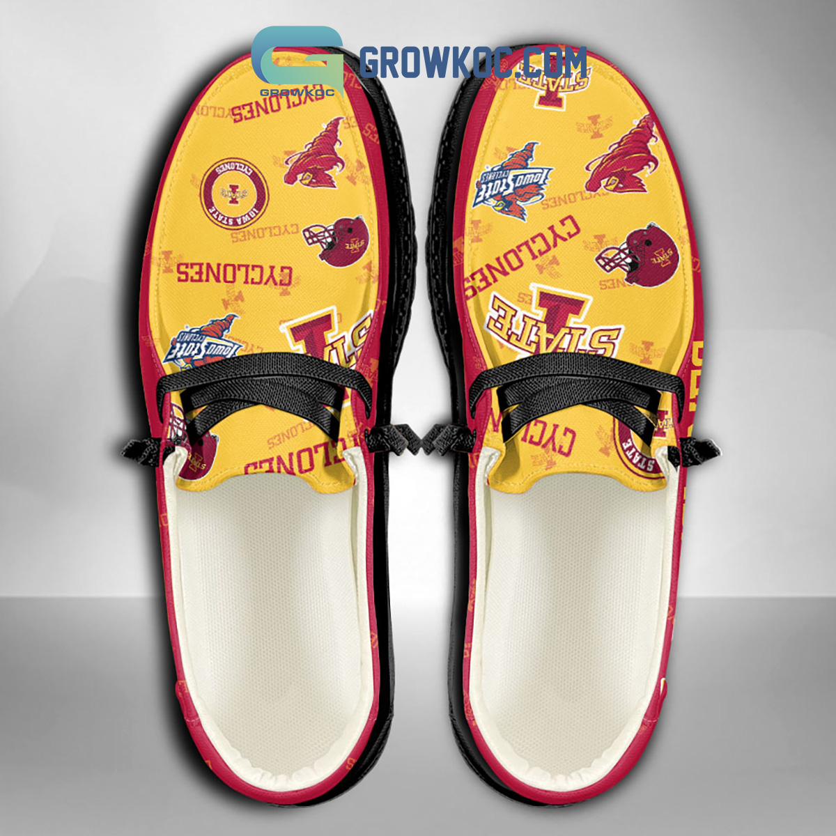 Iowa State Cyclones Supporters Gift Merry Christmas Custom Name Hey Dude Shoes