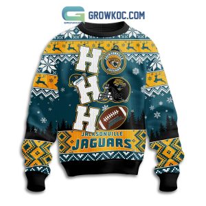 Jacksonville Jaguars Ho Ho Ho Personalized Christmas Ugly Sweater
