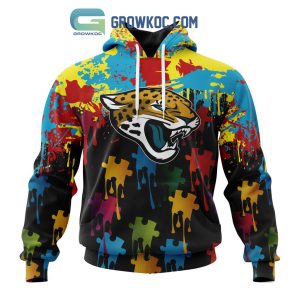 Jacksonville Jaguars Personalized Autism Awareness Puzzle Painting Hoodie Shirts