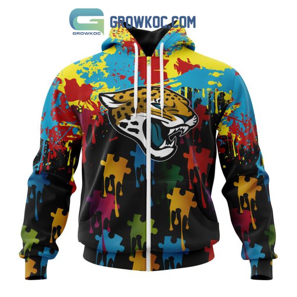 Jacksonville Jaguars Personalized Autism Awareness Puzzle Painting Hoodie Shirts