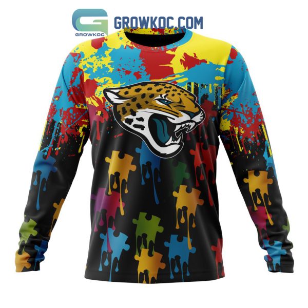 Jacksonville Jaguars Personalized Autism Awareness Puzzle Painting Hoodie Shirts