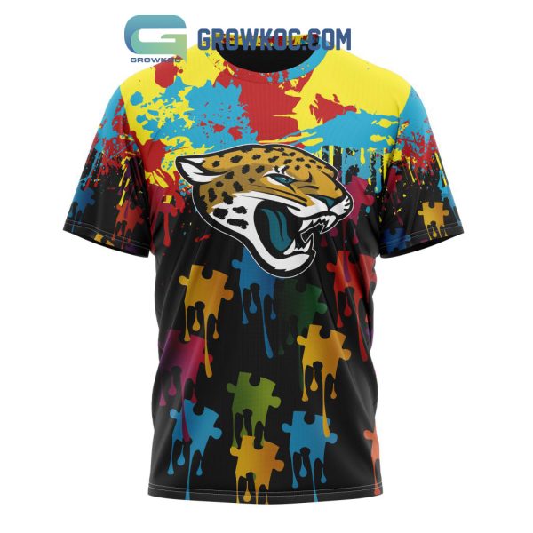 Jacksonville Jaguars Personalized Autism Awareness Puzzle Painting Hoodie Shirts