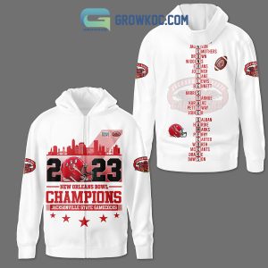 Jacksonville State Gamecocks 2023 New Orleans Bowl Champions Hoodie Shirts White Version