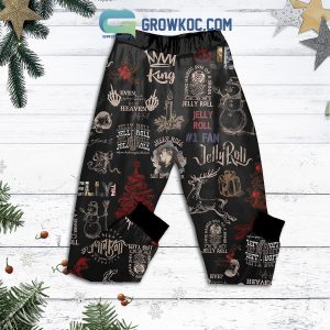Jelly Roll Won’t Be Christmas Without You Fleece Pajamas Set Black Design