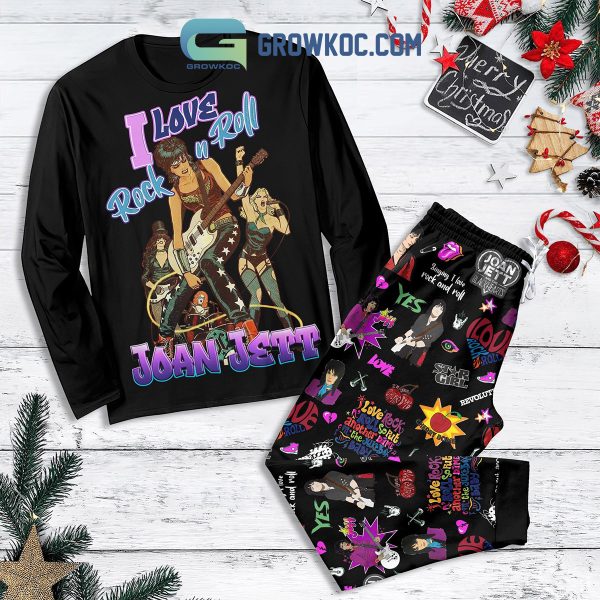 Joan Jett I Love Rock And Roll Christmas Fleece Pajamas Set Long Sleeve