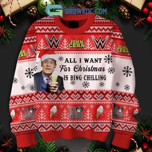 John Cena Bing Chilling Is All I Want For Christmas Ugly Sweater