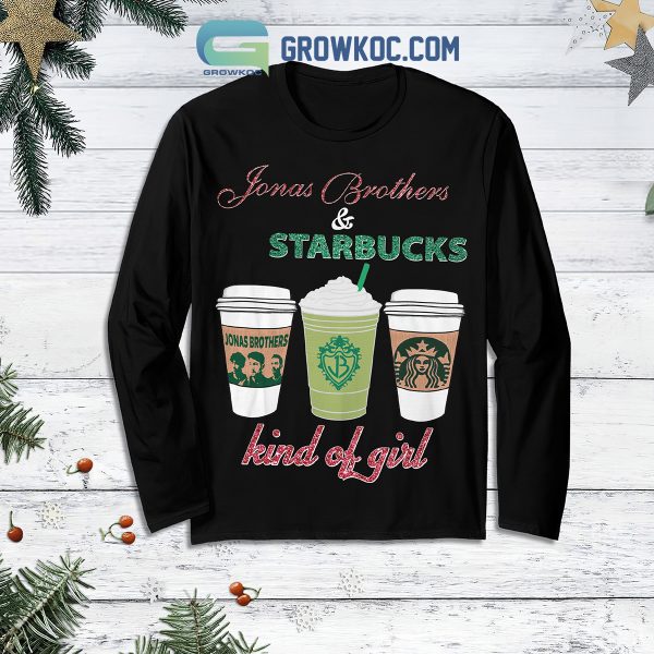 Jonas Brothers Starbucks Kind Of Girl Fleece Pajamas Set Long Sleeve