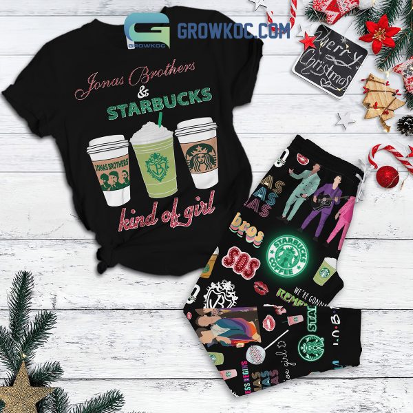 Jonas Brothers Starbucks Kind Of Girl Fleece Pajamas Set