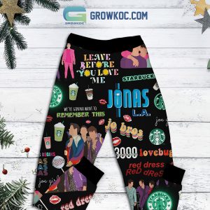 Jonas Brothers Starbucks Kind Of Girl Fleece Pajamas Set