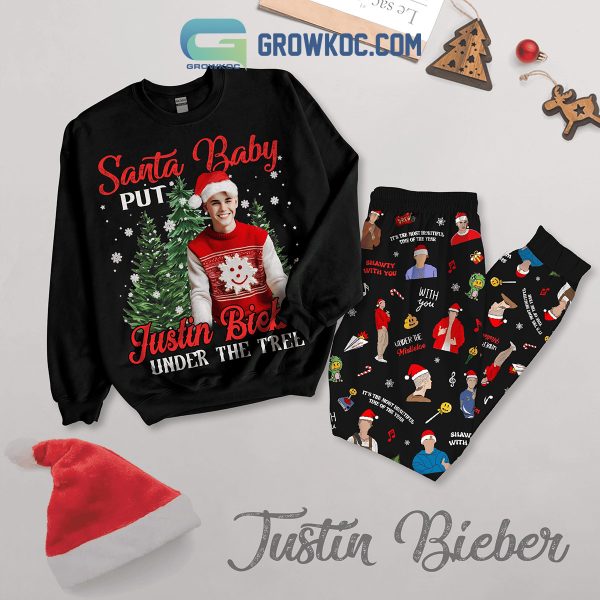 Justin Bieber Shawty With You Christmas Fleece Pajamas Set