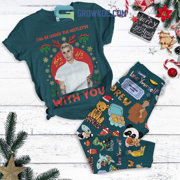 Justin Bieber Under The Mistletoe With You Fleece Pajamas Set