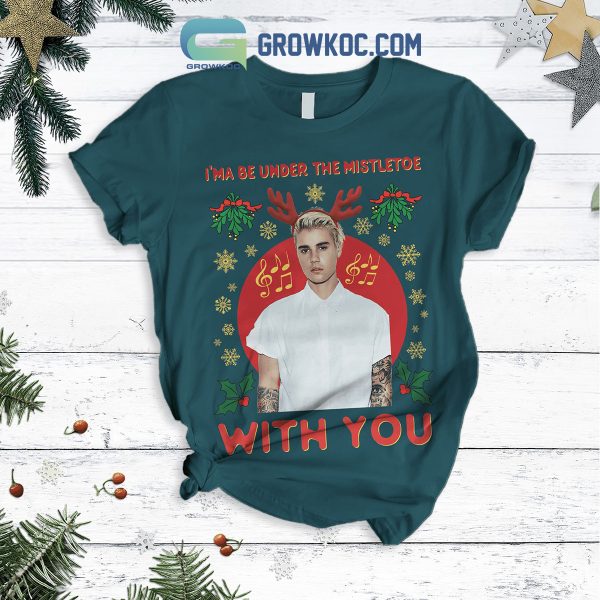 Justin Bieber Under The Mistletoe With You Fleece Pajamas Set