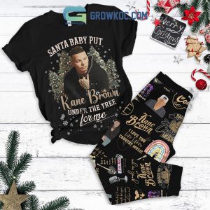 Kane Brown Under The Christmas Tree Fleece Pajamas Set Black Design