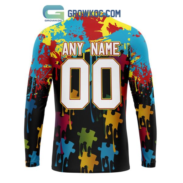 Kansas City Chiefs Personalized Autism Awareness Puzzle Painting Hoodie Shirts