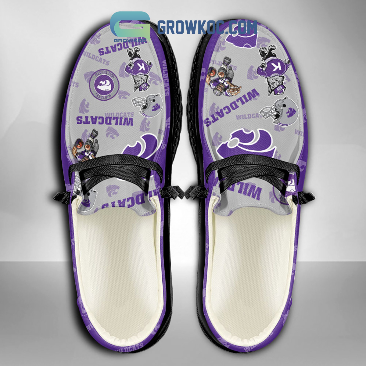 Kansas State Wildcats Supporters Gift Merry Christmas Custom Name Hey Dude Shoes