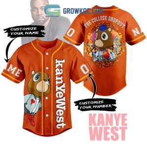 Kanye West Dropout Bear Personalized Baseball Jersey