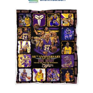 Kobe Bryant Los Angeles Lakers 46th Birthday Fleece Blanket Quilt