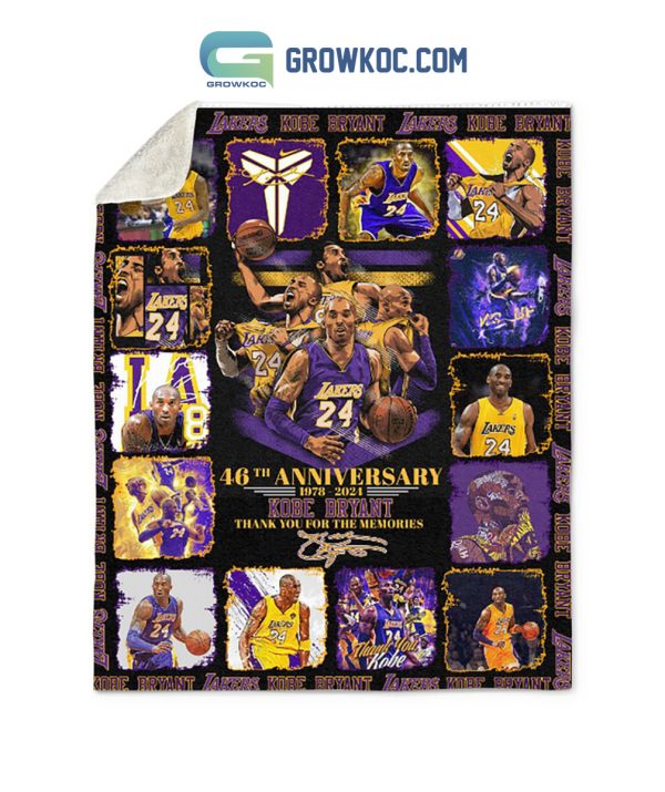 Kobe Bryant Los Angeles Lakers 46th Birthday Fleece Blanket Quilt