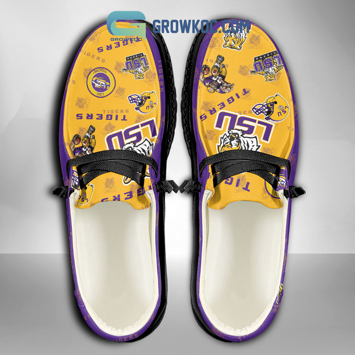 LSU Tigers Supporters Gift Merry Christmas Custom Name Hey Dude Shoes