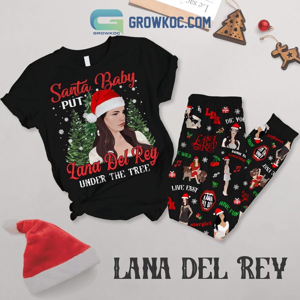 Lana Del Rey Under The Tree Christmas Fleece Pajamas Set