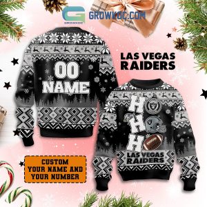 Las Vegas Raiders Ho Ho Ho Personalized Christmas Ugly Sweater