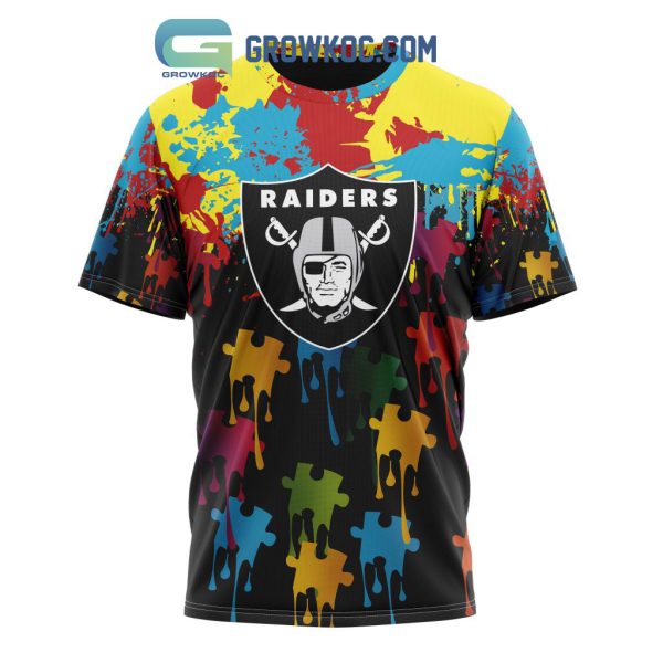 Las Vegas Raiders Personalized Autism Awareness Puzzle Painting Hoodie Shirts