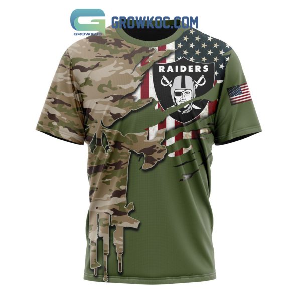 Las Vegas Raiders Personalized Veterans Camo Hoodie Shirt