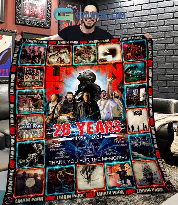 Linkin Park Anniversary 28 Years Of Memories Fleece Blanket Quilt