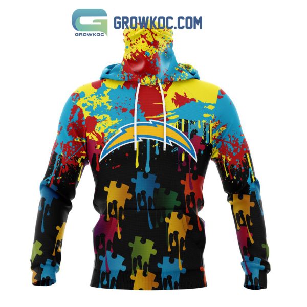 Los Angeles Chargers Personalized Autism Awareness Puzzle Painting Hoodie Shirts