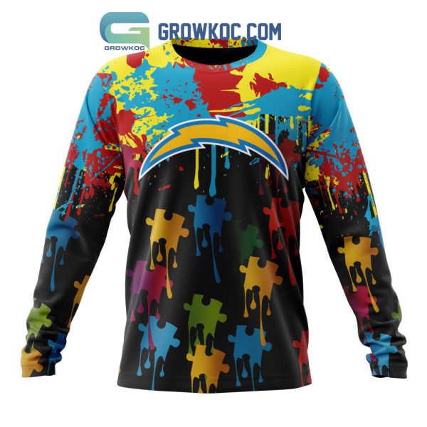 Los Angeles Chargers Personalized Autism Awareness Puzzle Painting Hoodie Shirts