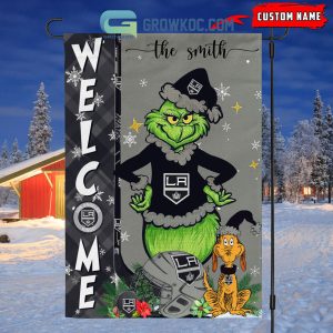 Los Angeles Kings Grinch Christmas Personalized House Garden Flag Canvas