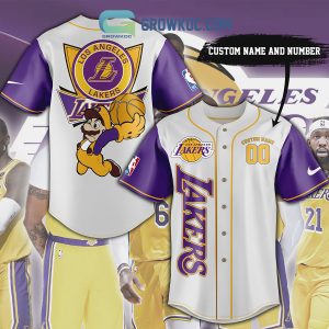 Los Angeles Lakers Super Mario Personalized Baseball Jersey