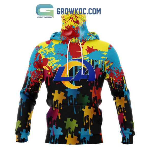 Los Angeles Rams Personalized Autism Awareness Puzzle Painting Hoodie Shirts