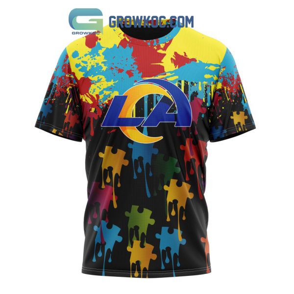 Los Angeles Rams Personalized Autism Awareness Puzzle Painting Hoodie Shirts