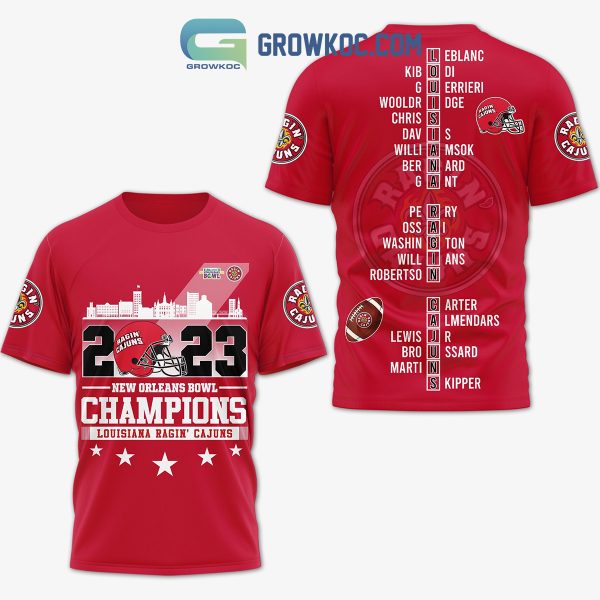 Louisiana Ragin’ Cajuns 2023 New Orleans Bowl Champions Hoodie Shirts Red version