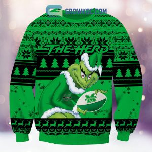 Marshall Thundering Herd Grinch NCAA Christmas Ugly Sweater