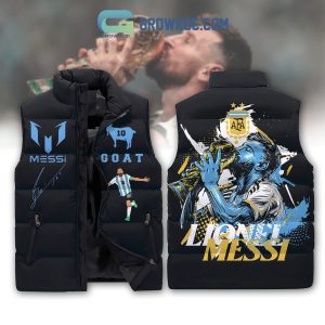 Messi The Goat Argentina Football Sleeveless Puffer Jacket