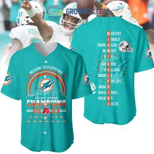 Miami Dolphins AFC East Division Champions 2023 Baseball Jersey