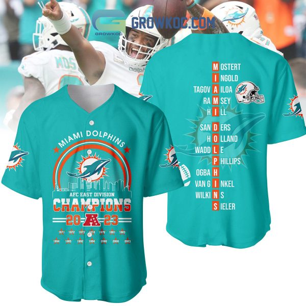 Miami Dolphins AFC East Division Champions 2023 Baseball Jersey