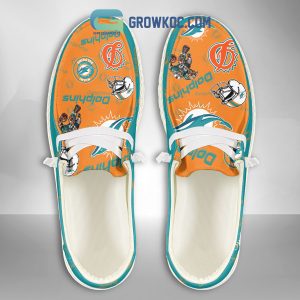 Miami Dolphins Men Suporter Gift Merry Christmas Custom Name Hey Dude Shoes