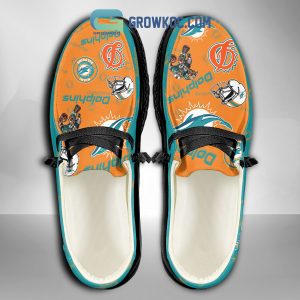 Miami Dolphins Men Suporter Gift Merry Christmas Custom Name Hey Dude Shoes
